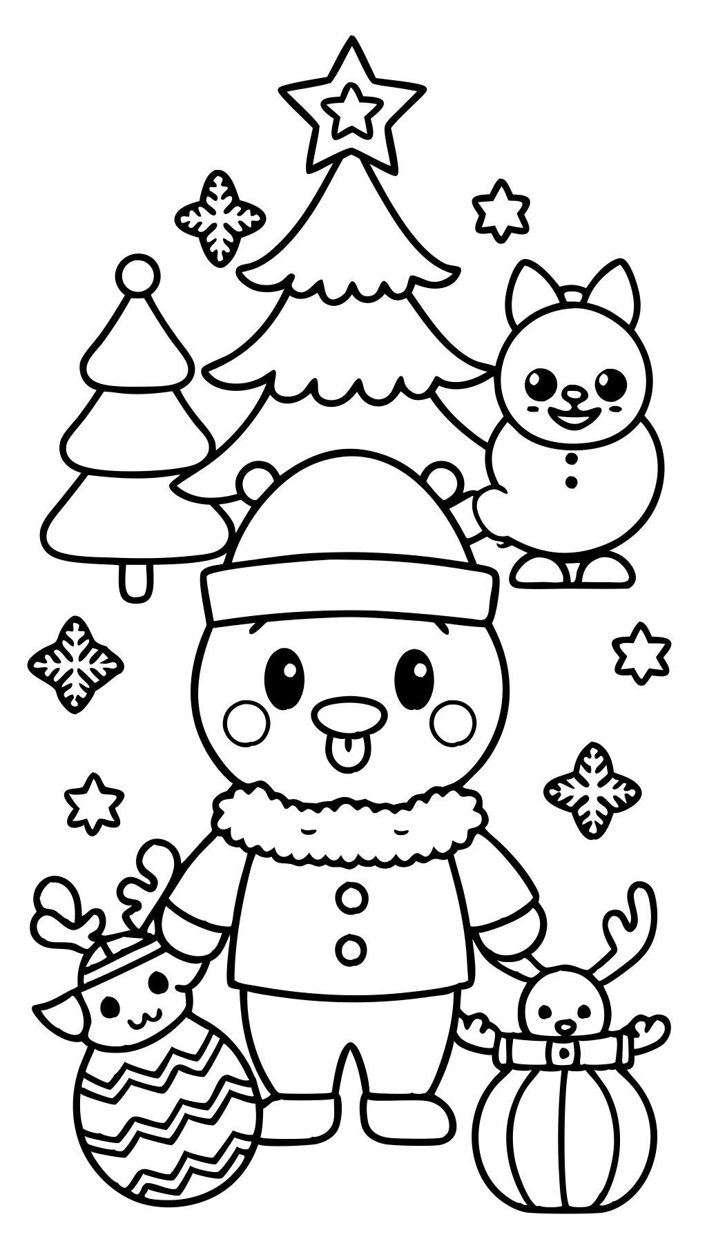 coloriage de Noël mignon imprimable